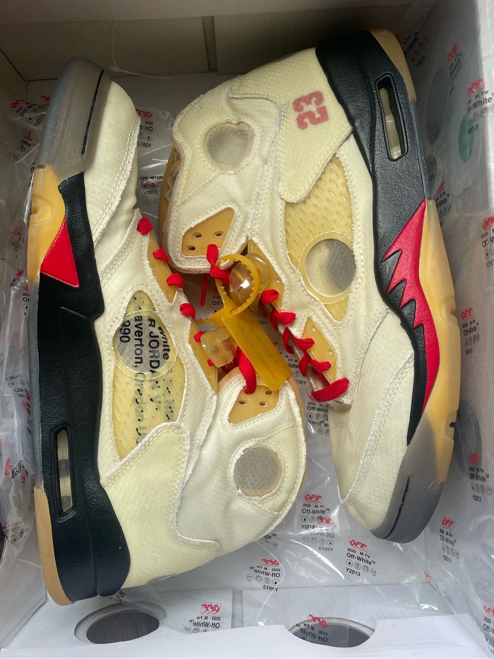 Nike Off-White x Air Jordan 5 Retro Sail – Size 11 (NO INSOLES)